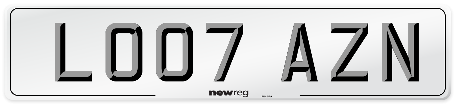 LO07 AZN Number Plate from New Reg